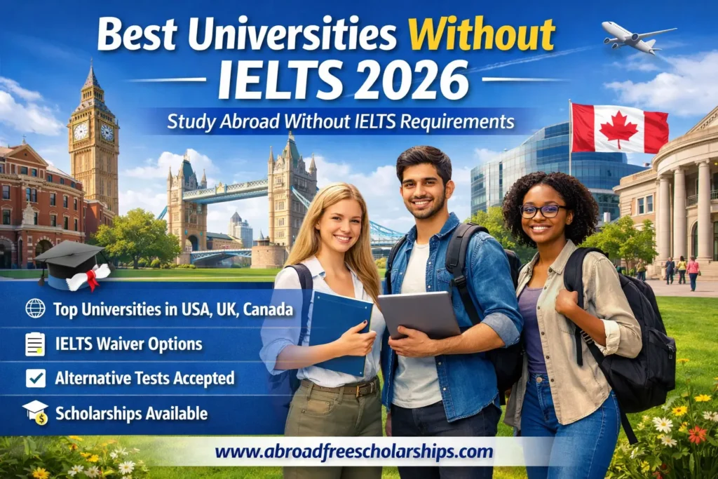 Best universities without IELTS 2026 for international students with scholarship opportunities