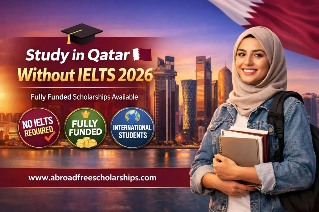Study in Qatar without IELTS 2026 fully funded scholarships for international students