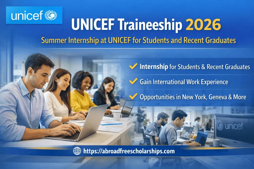 UNICEF Traineeship 2026 Summer Internship Program for Students and Recent Graduates – Apply via abroadfreescholarships.com