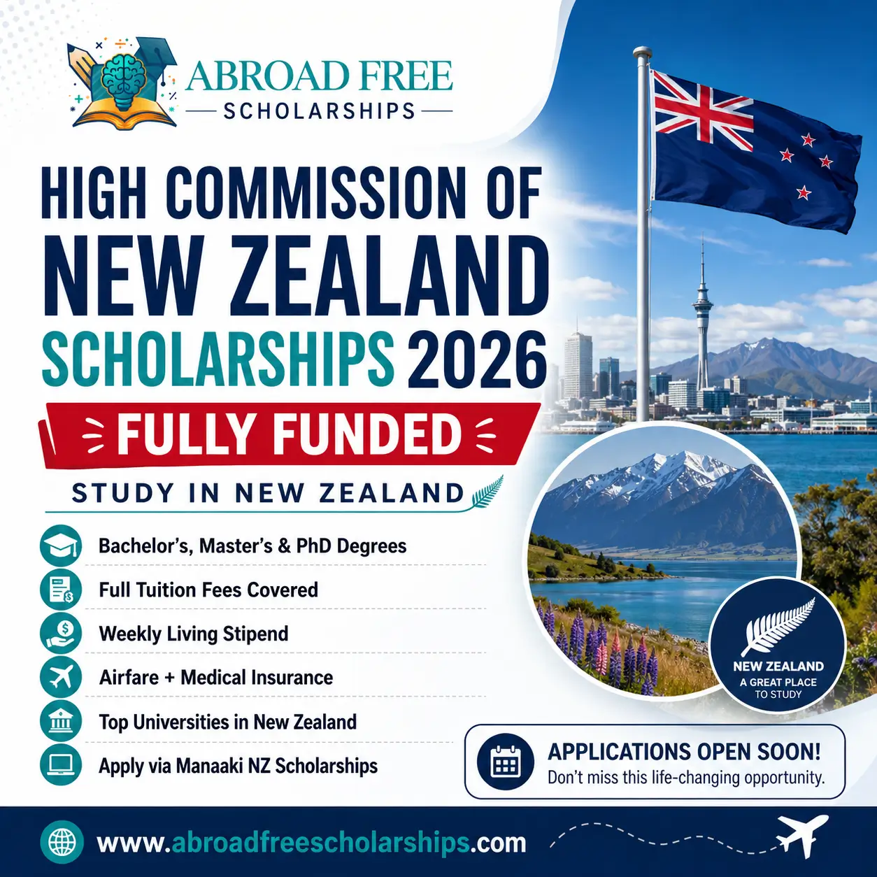 High Commission of New Zealand Scholarships 2026 🇳🇿 | Fully Funded ...