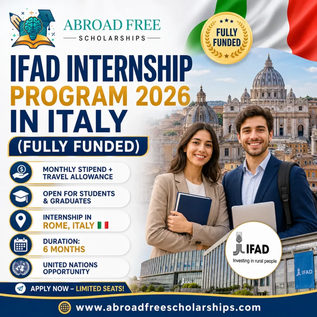 IFAD Internship Program 2026 in Italy fully funded UN internship with stipend travel allowance Rome for students and graduates