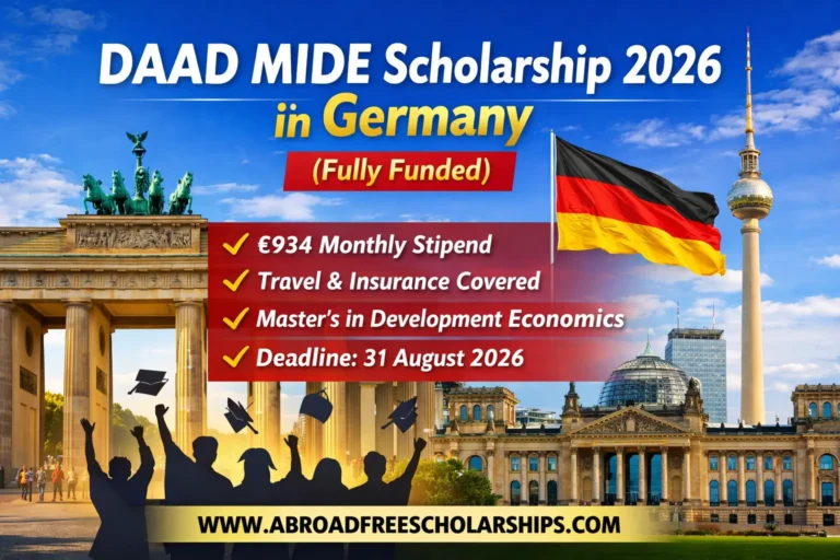 DAAD MIDE Scholarship 2026 in Germany fully funded program with €934 stipend, travel coverage and deadline 31 August 2026