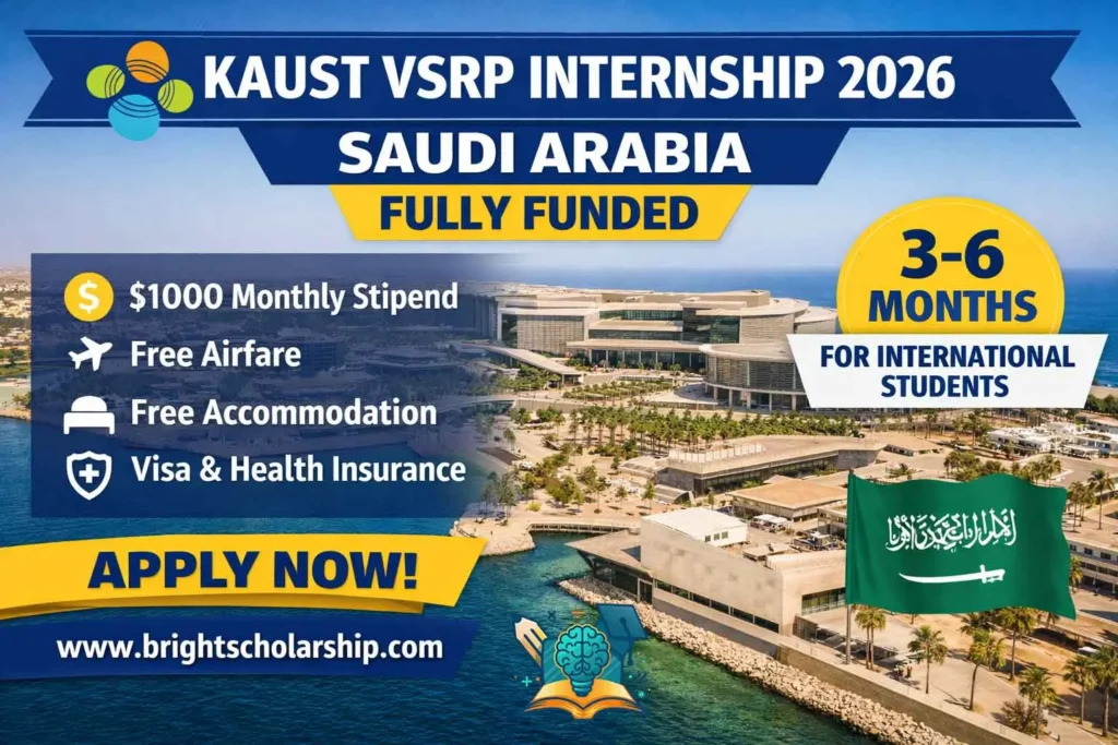 KAUST VSRP Internship Program 2026 in Saudi Arabia fully funded research internship with $1000 monthly stipend free accommodation and airfare for international students