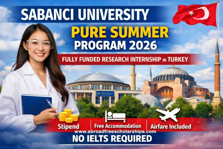 Sabancı University PURE Summer Program 2026 fully funded research internship in Turkey with stipend, accommodation, and no IELTS required