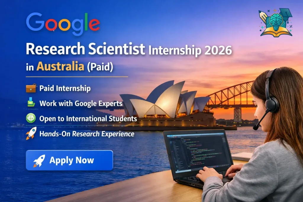 Google Research Scientist Internship 2026 in Australia paid internship opportunity for international students in AI, machine learning and research fields.
