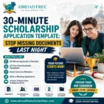 Students preparing scholarship applications with a 30-minute checklist, free templates, and tips to avoid common mistakes for winning scholarships in 2026.