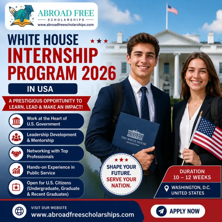 Young American male and female students promoting the White House Internship Program 2026 in USA with internship benefits